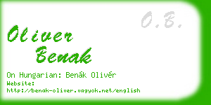 oliver benak business card